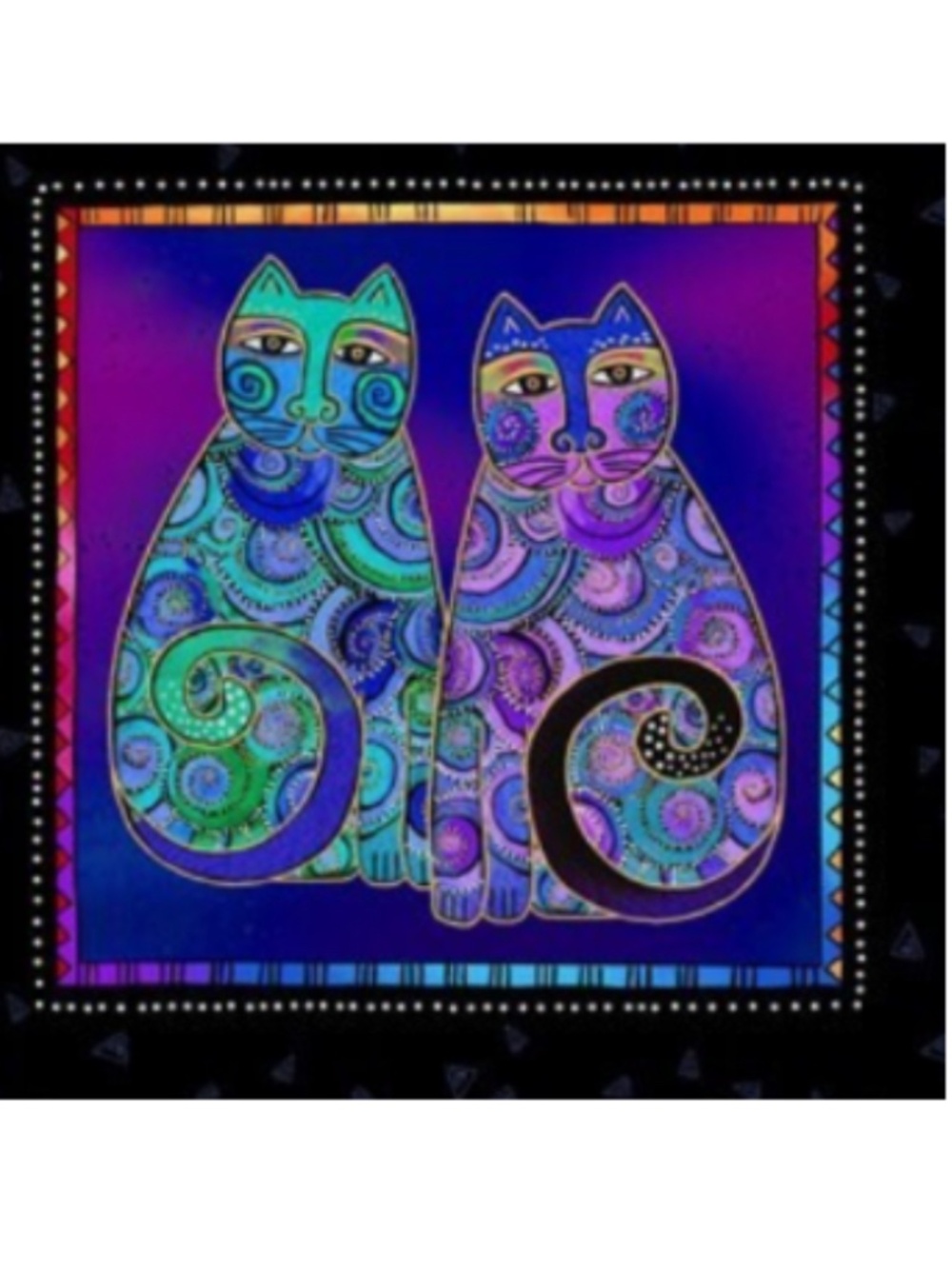 Laurel Burch Fantasticats Pair of Cats on Purple swatch